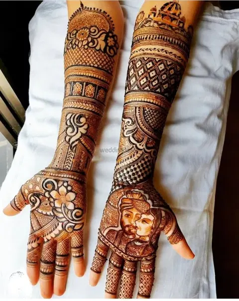 figure full hand mehndi design