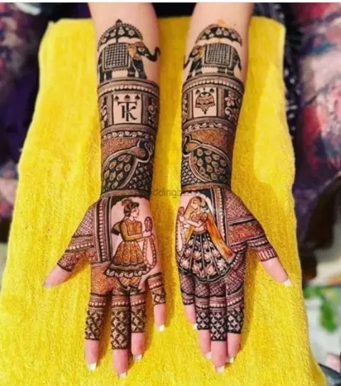 figure front hand mehndi design