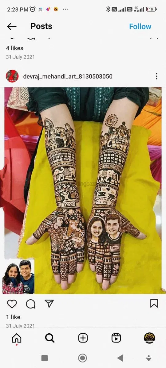 Full Hand Mehndi Design with Figures