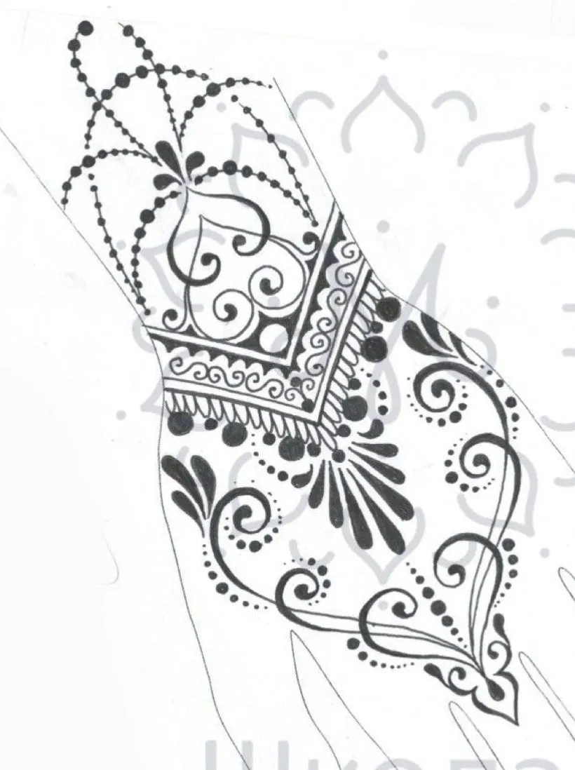 Mehndi Design with Gol Tikki and Peacock