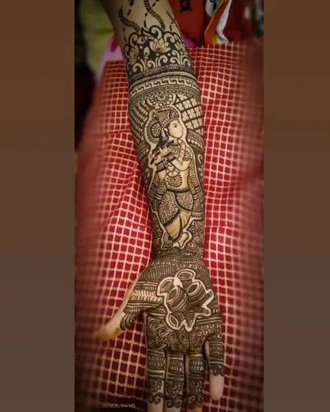 figure full hand mehndi design