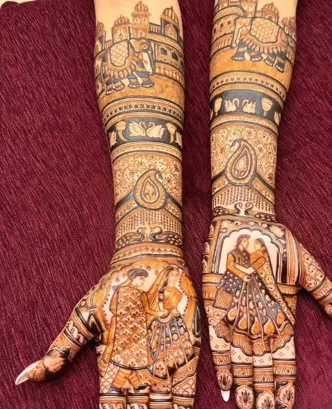 front hand mehndi design