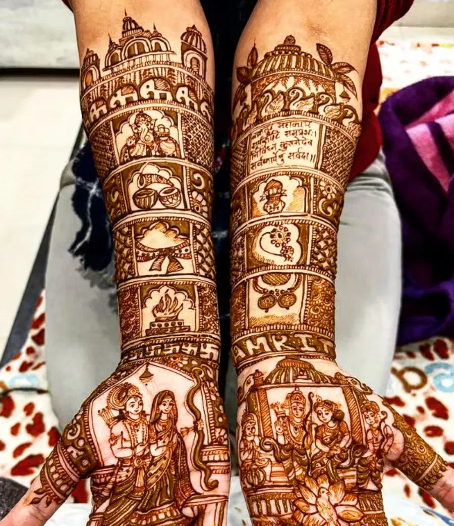 Foot Mehndi Design with Figures