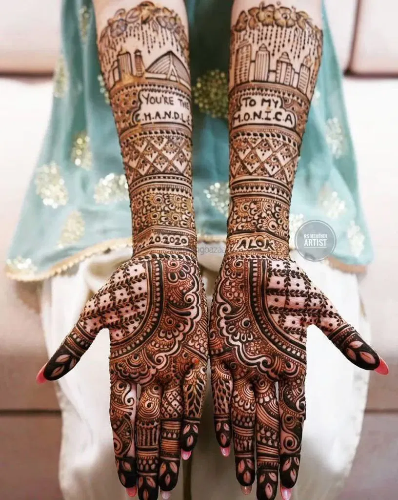 Full Hand Mehndi Design with Figures (2)