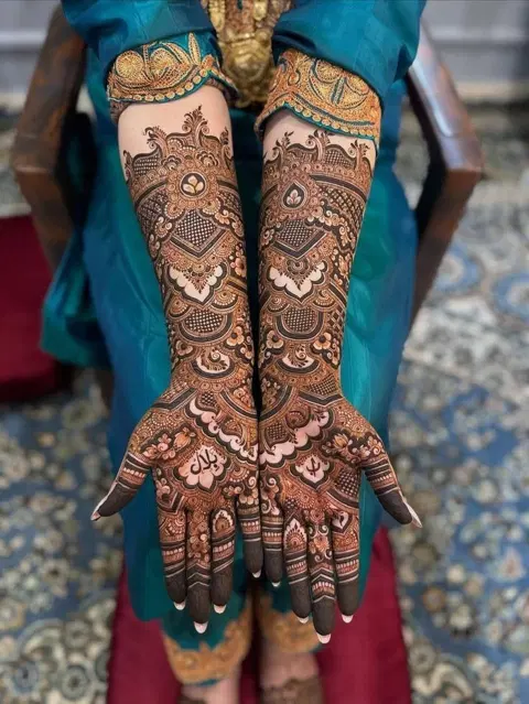 arabic bridal figure arm mehndi design
