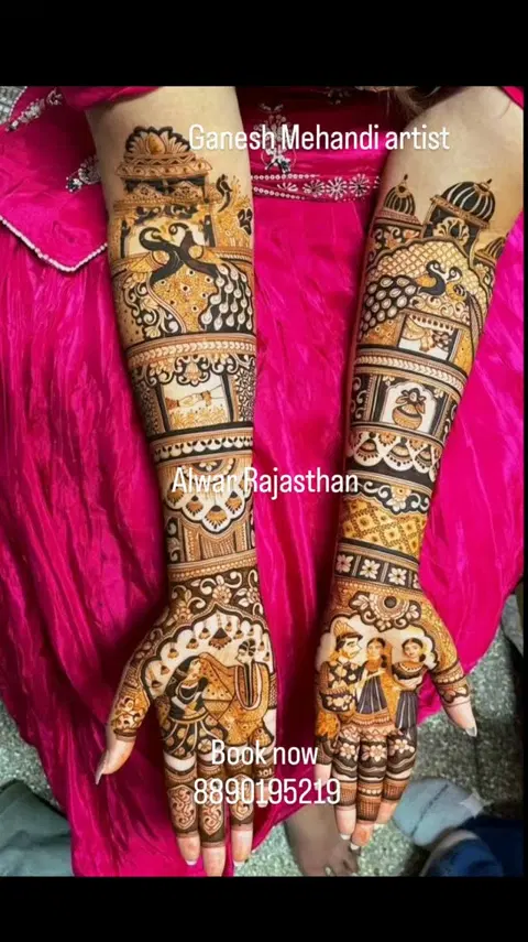 figure front hand mehndi design