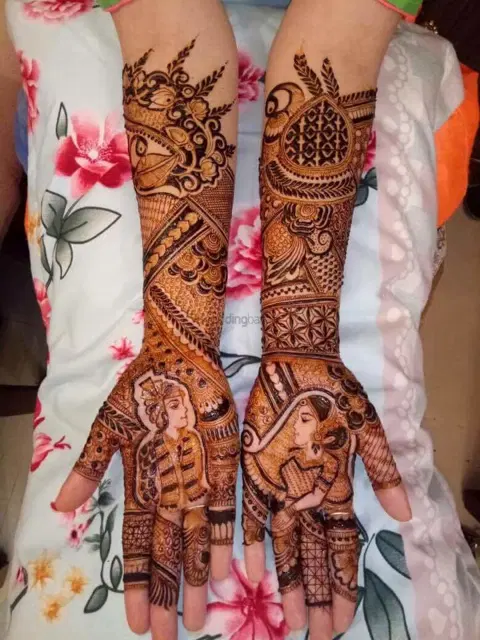 figure full hand mehndi design