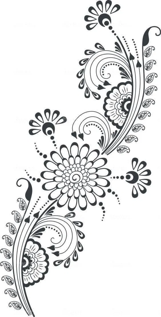 Mehndi Design with Gol Tikki and Flowers (2)