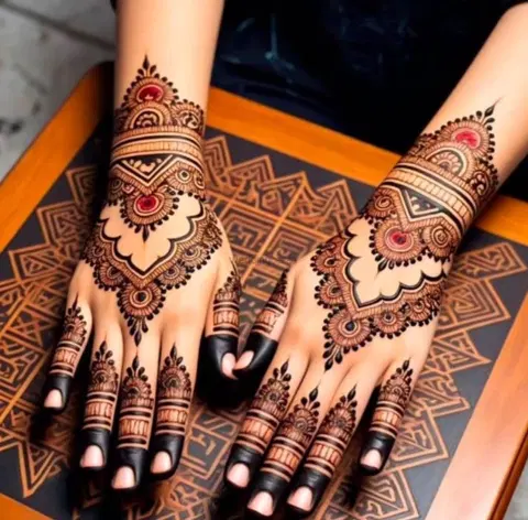 front hand mehndi design
