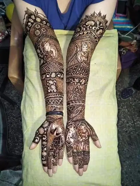 figure full hand mehndi design