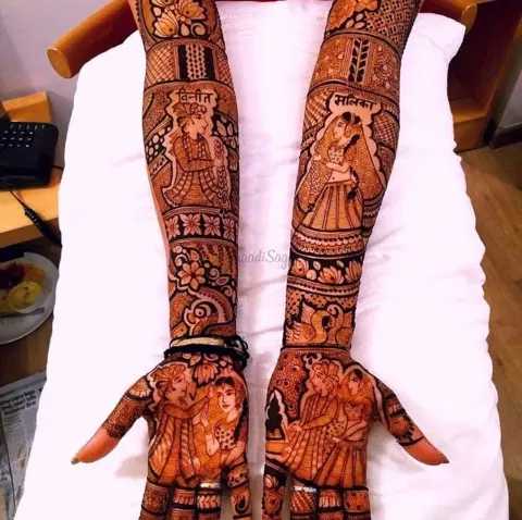 figure front hand mehndi design