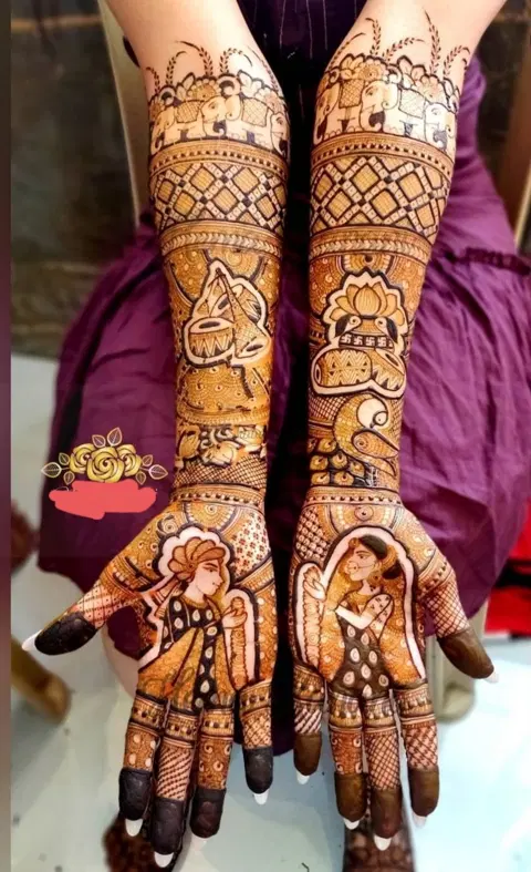 figure front hand mehndi design