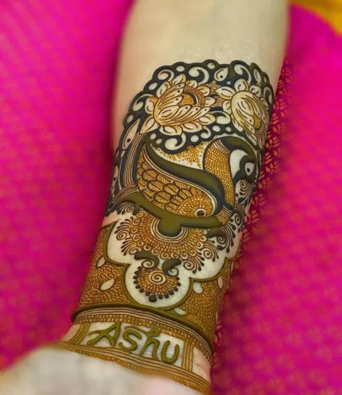 lotus full hand mehndi design