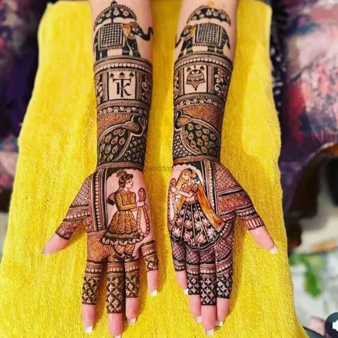 figure front hand mehndi design