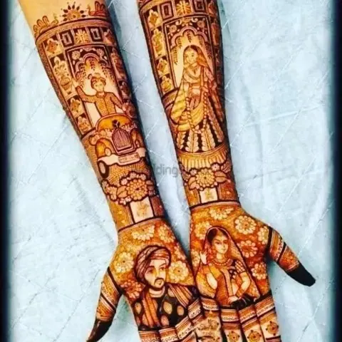 figure full hand mehndi design