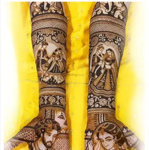 figure full hand mehndi design