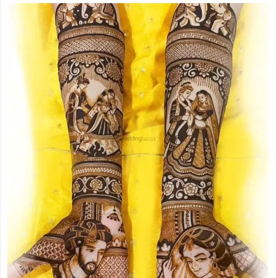 Full Hand Mehndi Design with Figures (2)