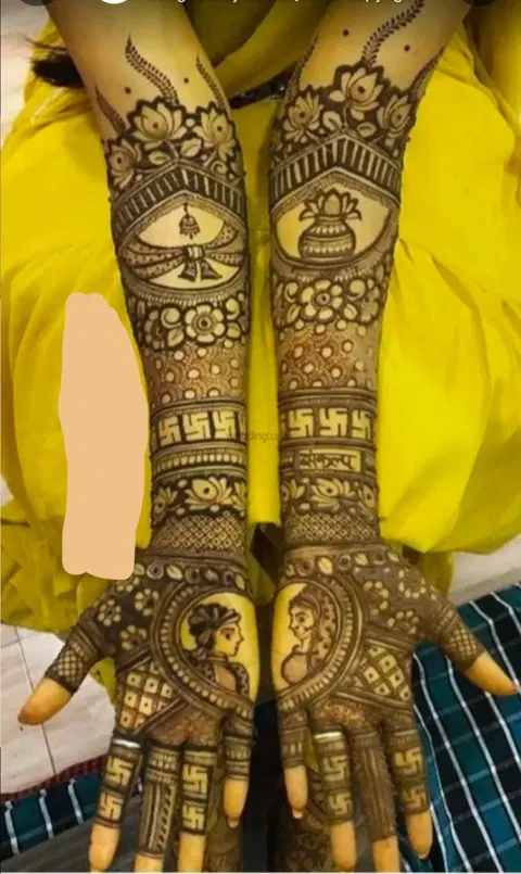 figure full hand mehndi design