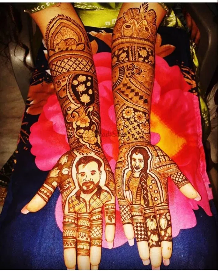 Back Hand Mehndi Design with Figures