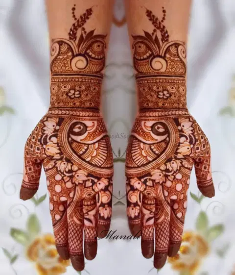 figure full hand mehndi design