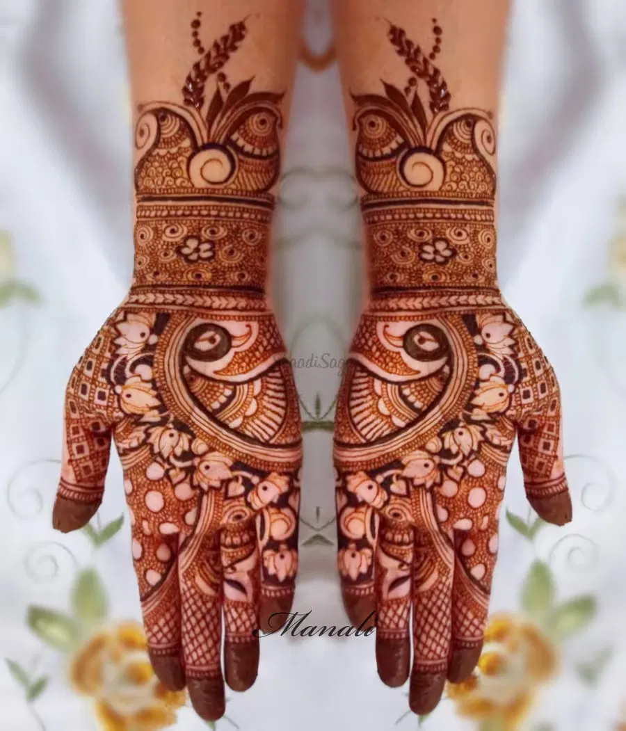 Full Hand Mehndi Design with Figures