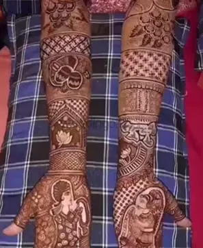 Back Hand Mehndi Design with Figures