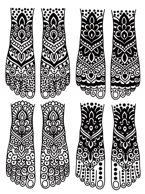 bridal foot mehndi design