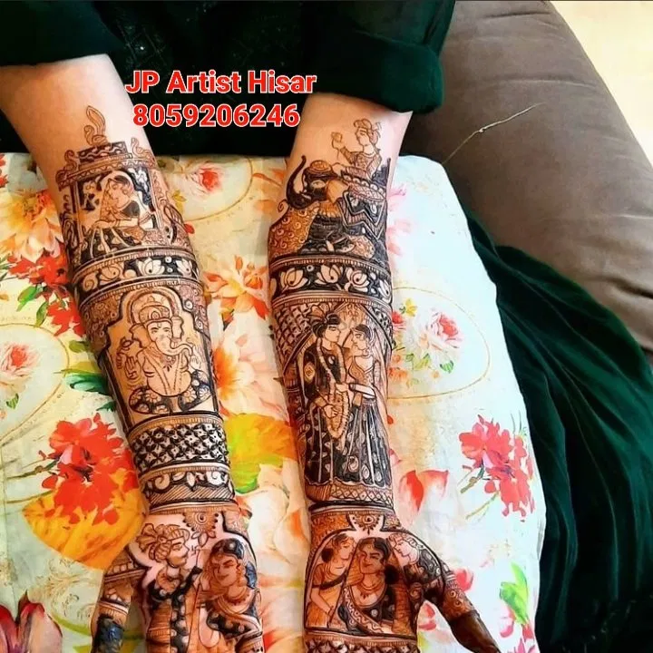 Full Hand Mehndi Design with Figures