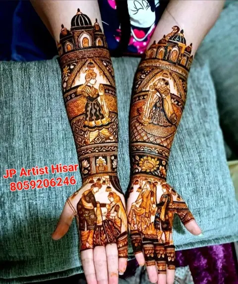 figure back hand mehndi design