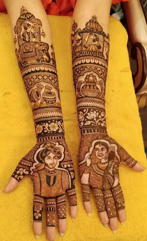 figure full hand mehndi design