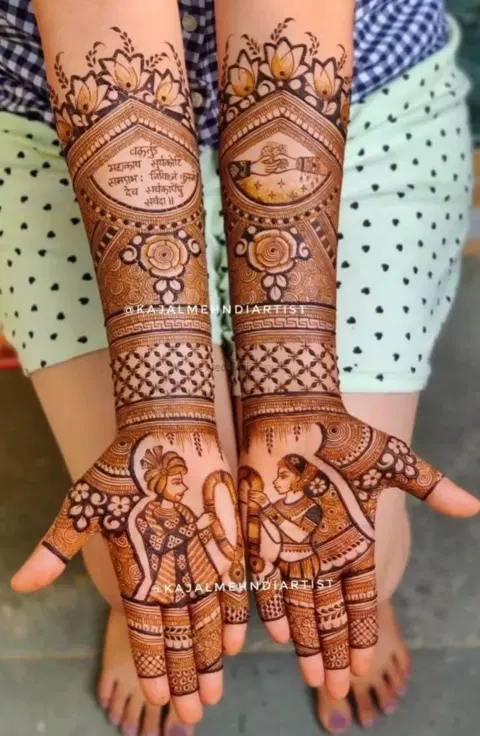 figure full hand mehndi design