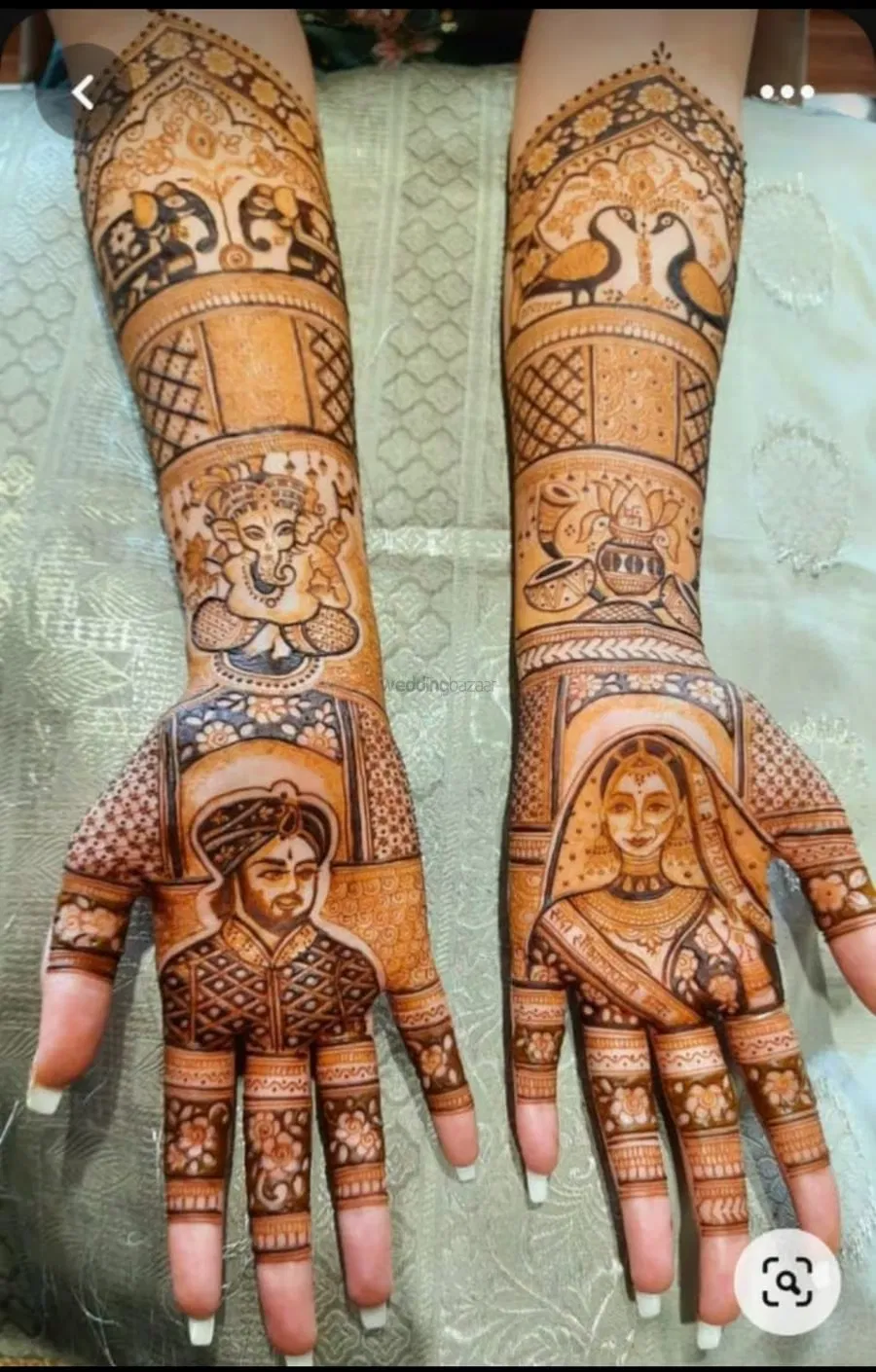 Front Hand Mehndi Design with Figures
