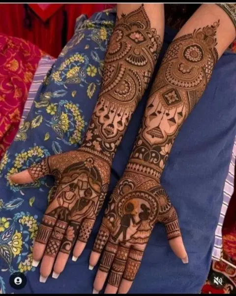 figure full hand mehndi design