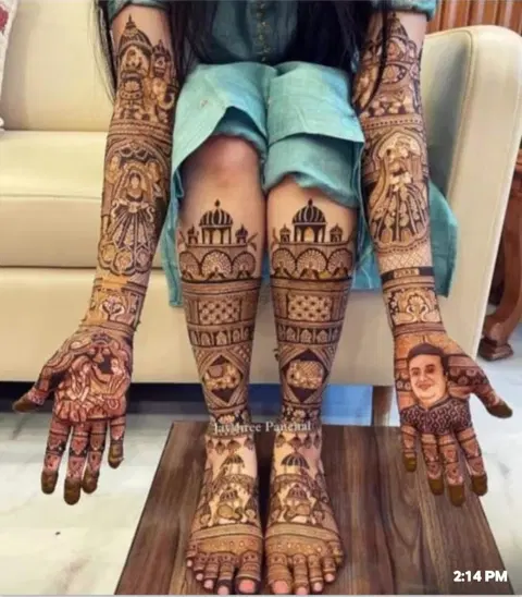 figure front hand mehndi design