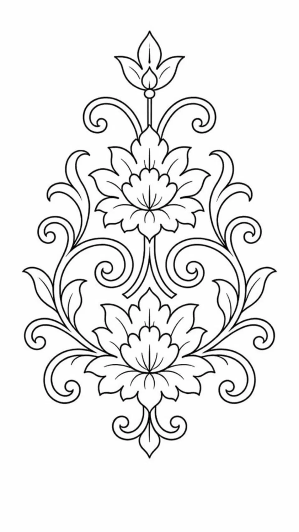 Indian Mehndi Design with Flowers and Lotus (2)