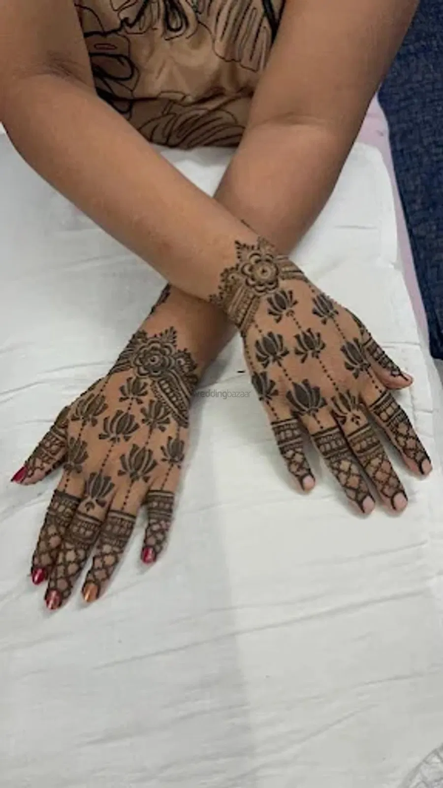 Front Hand Mehndi Design with Lotus