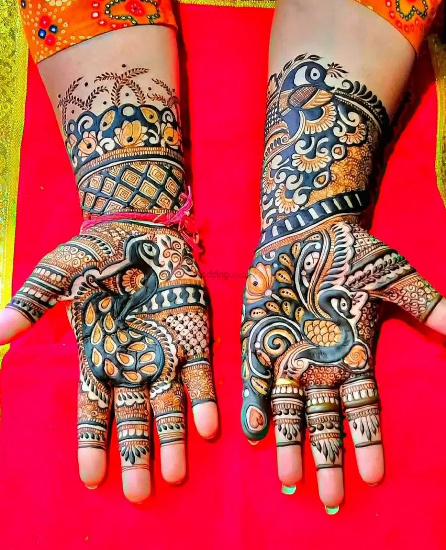 Front Hand Mehndi Design with Figures