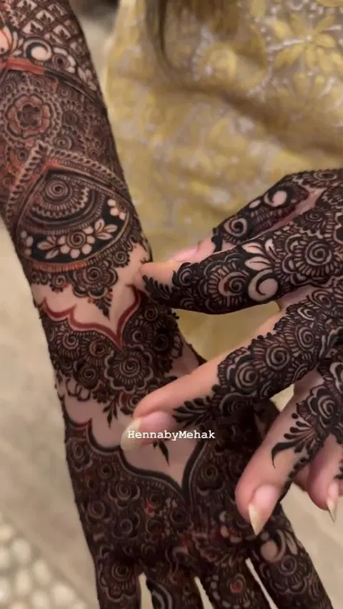 bridal pakistani figure full hand mehndi design