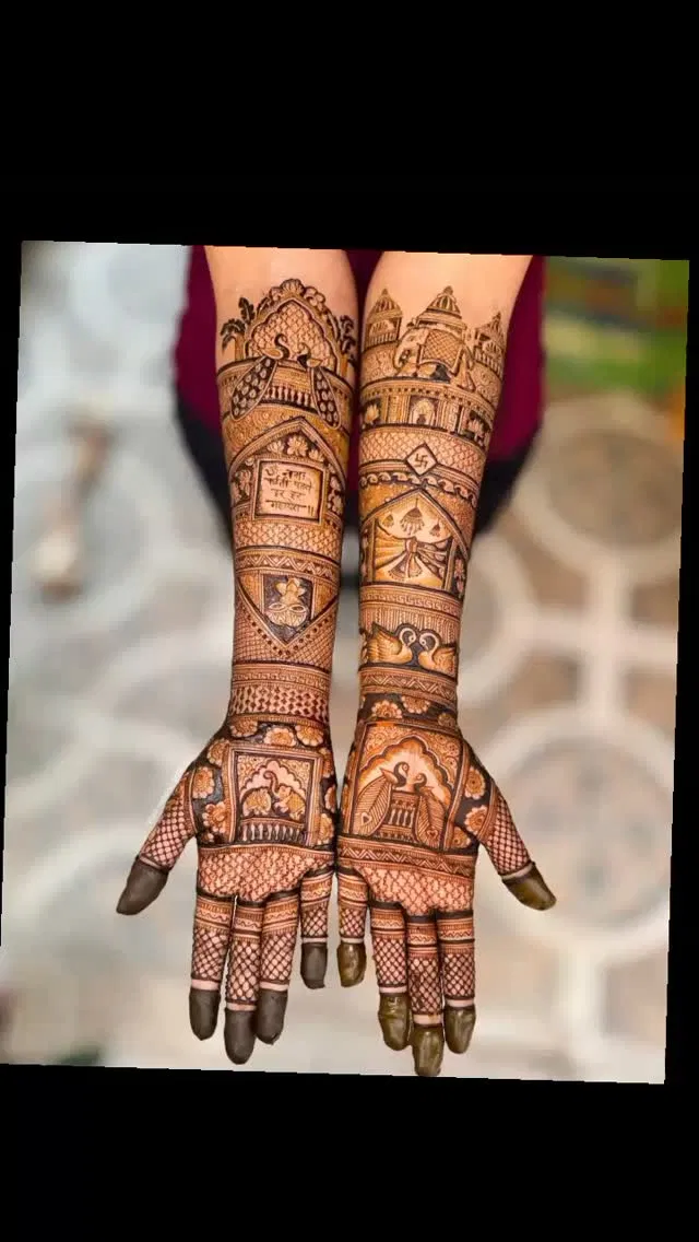 Full Hand Mehndi Design with Figures