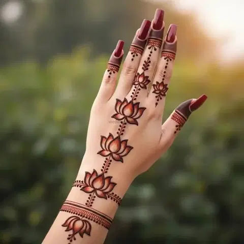 arabic simple lotus mehndi design