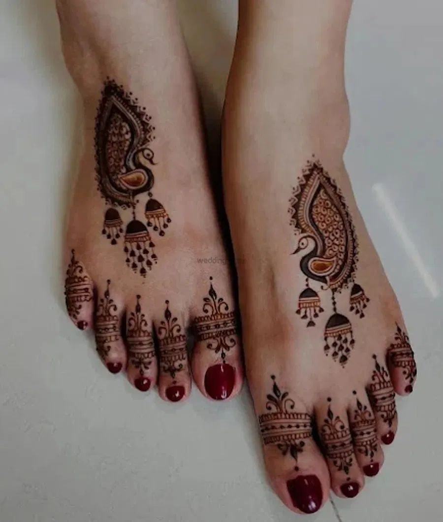 Foot Mehndi Design with Peacock