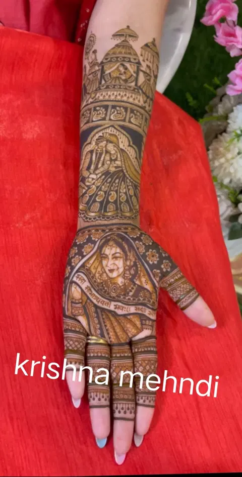 figure full hand mehndi design