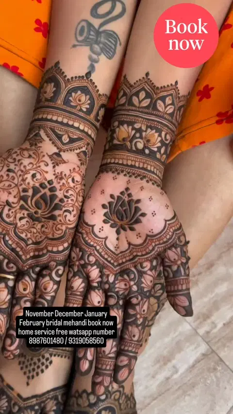 lotus mehndi design