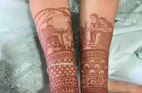 figure full hand mehndi design