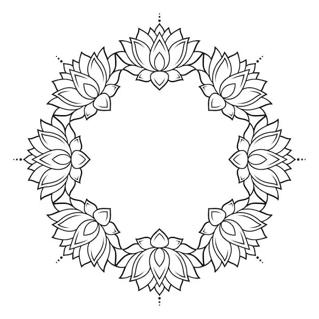 Simple Mehndi Design with Gol Tikki, Flowers and Lotus