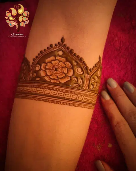 lotus front hand mehndi design