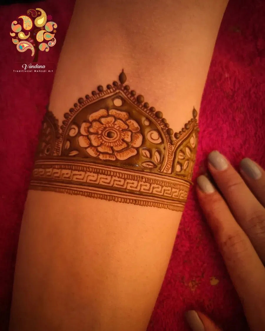Front Hand Mehndi Design with Lotus