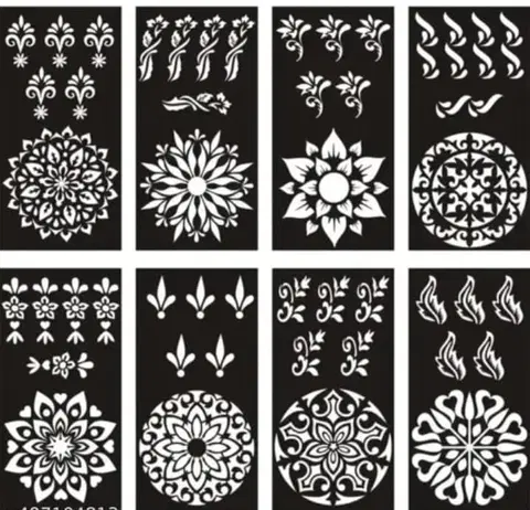 simple flower finger mehndi design