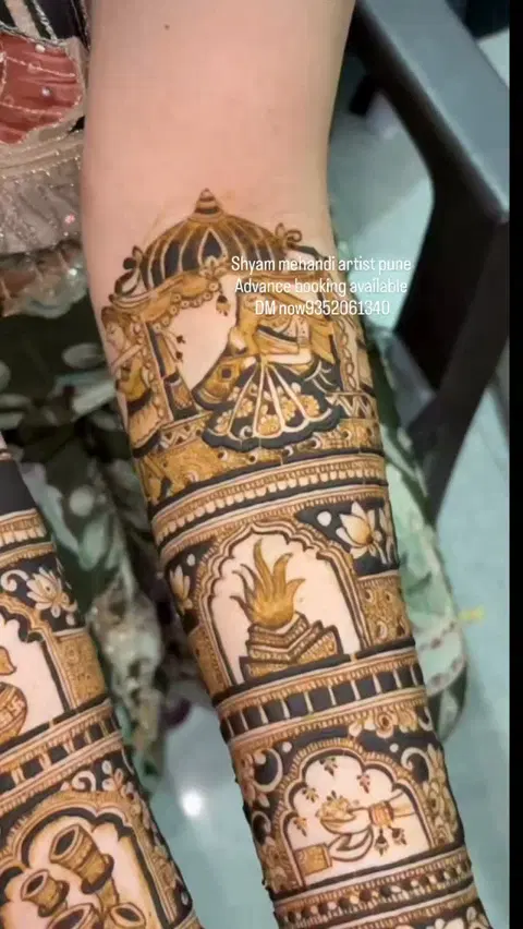 bridal stylish figure full hand mehndi design