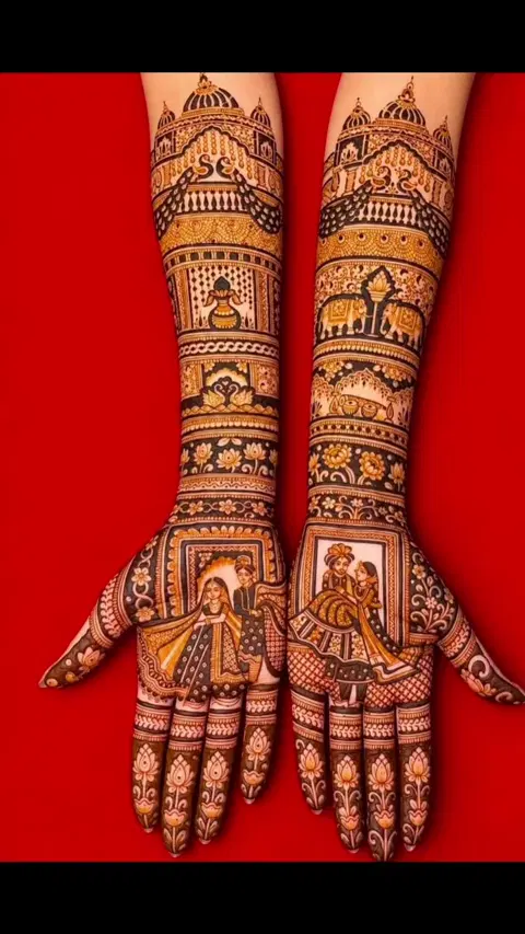 aesthetic figure front hand mehndi design